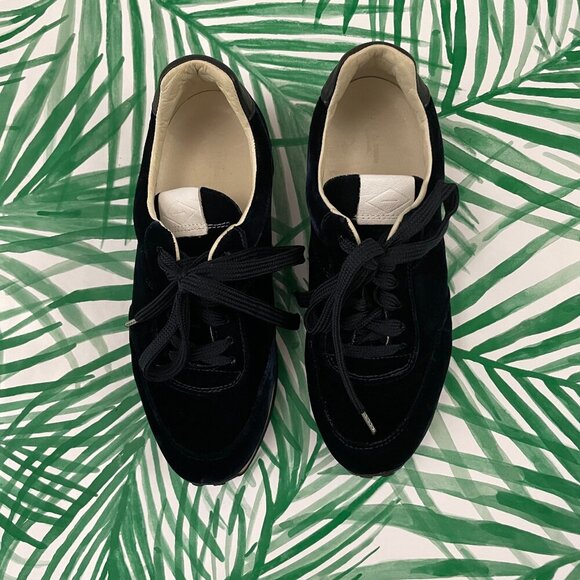 Rag & Bone Dylan Navy Velvet Lace Up Trainer Sneakers Size 38 (8) - Picture 1 of 8